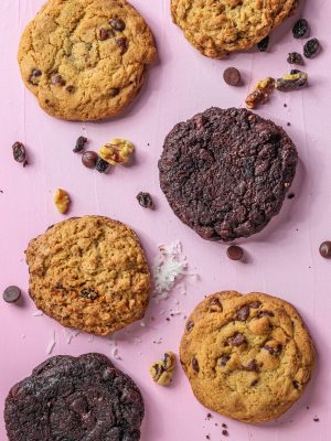 Galletas de mantequilla con cacao 70% y frutos secos